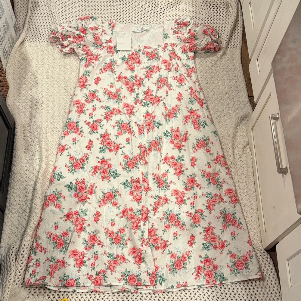 NEW Endless Rose Women’s Dress with Pink and Green Floral Design L